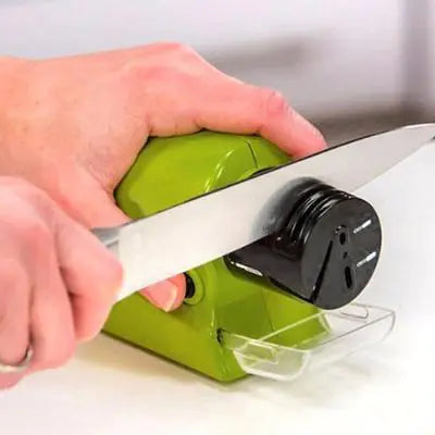 Close-up of sharpening slots on Electric Knife Sharpener for fine and coarse