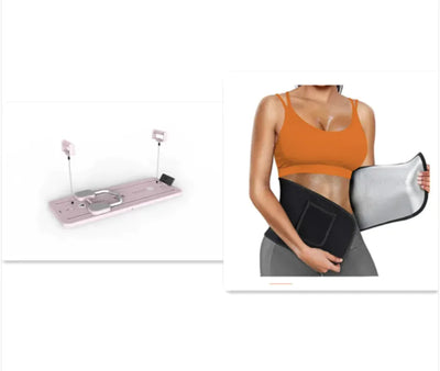 Multi-Functional Home Fitness Sit-Up Bench in pink with adjustable resistance bars and foot support, ideal for core workouts and compact storage.
