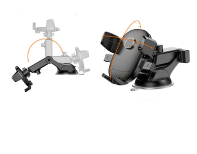 Universal car mount installed on windshield for safe and convenient phone access

