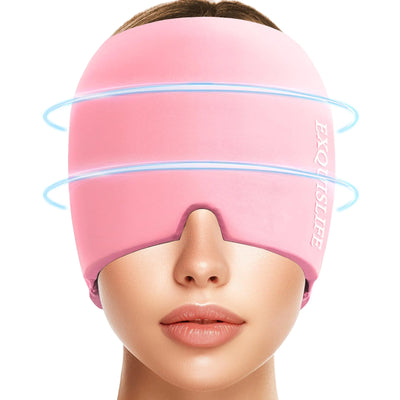 Gel-infused cold therapy head wrap by EXQUISLIFE for soothing migraines, tension, and sinus pressure

