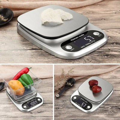 Slim and modern kitchen scale ideal for cooking, baking, and portion control


