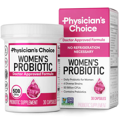 Physician’s Choice Probiotics for Women with 60 billion CFU, designed to support vaginal, digestive, and immune health
